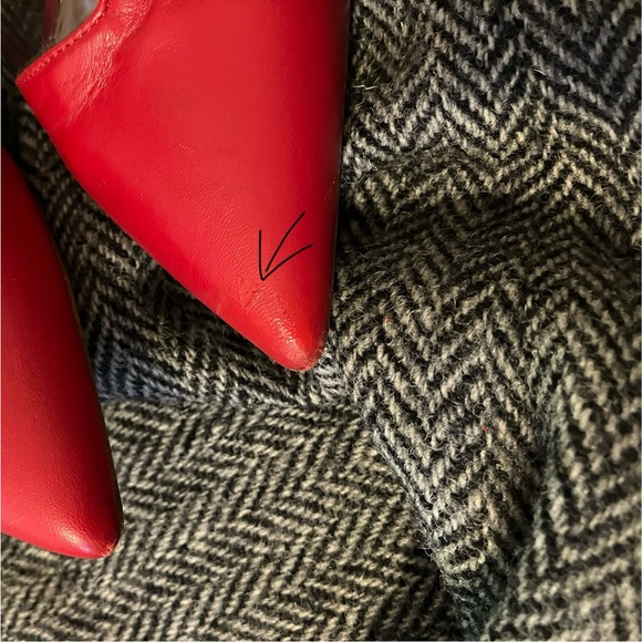 Malone Souliers Red & Navy lambskin boots with see through grey vinyl panels 38 - Picture 6 of 9